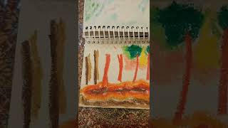 Another forest version by Pite Mondrian artwork painting pastel sketching [upl. by Oakie]