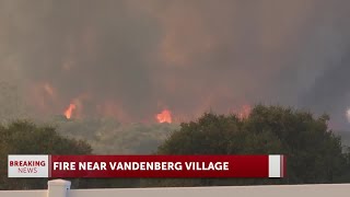 Evacuation warnings lifted for 130acre vegetation fire east of Vandenberg Village [upl. by Rafaelle]