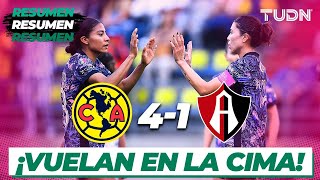 Resumen y goles  América 41 Atlas  Liga Mx Femenil AP2024J16  TUDN [upl. by Eirrok]