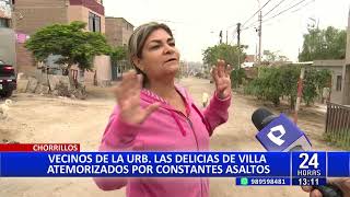 Chorrillos vecinos de urbanización Las Delicias en zozobra por aumento de robos por la zona [upl. by Htiekram]