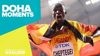 Joshua Cheptegei Wins 10000m Gold  World Athletics Championships 2019  Doha Moments [upl. by Elvera887]