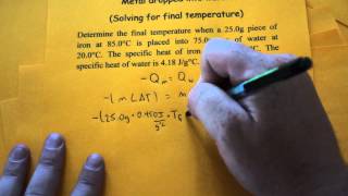 AP Specific Heat Final Temp Metal Dropped into Water [upl. by Hayidah62]