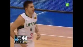 Linas Kleiza rinktineje Lithuania  Spain [upl. by Ecyned419]