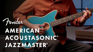 Fender American Acoustic Jazzmaster Demo [upl. by Ettenav566]