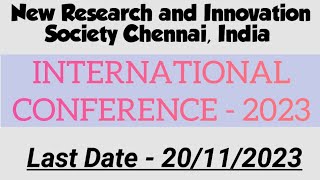 INTERNATIONAL CONFERENCE 2023  Last date for Abstract Submission  20112023 [upl. by Anirdua]