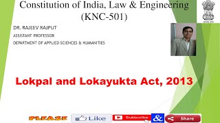 Lokpal and Lokayukta Act 2013  KNC501  AKTU  Indian Polity [upl. by Justicz]