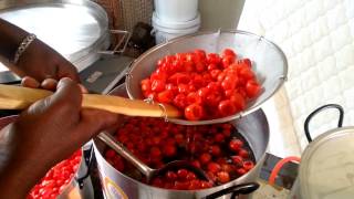 Canning peppadews Removing from syrup after cooking [upl. by Jaret]