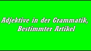 Adjektive in der Grammatik Bestimmter Artikel [upl. by Sucramej]