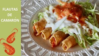 LAS MEJORES FLAUTAS DE CAMARON CON QUESO [upl. by Rodie]