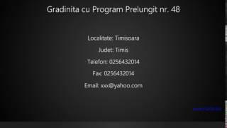 Gradinita cu Program Prelungit nr 48 Timisoara [upl. by Johppa620]