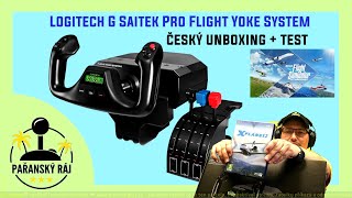 Český Unboxing  Test Logitech G Saitek Pro Flight Yoke System  CZ 4K60 [upl. by Rdnaskela]