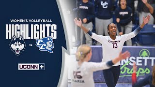 HIGHLIGHTS  UConn Womens Volleyball vs Central Connecticut [upl. by Arinay]