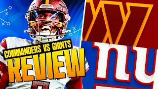 Commanders vs Giants Week 9 NFL Review  PFF [upl. by Trainer]