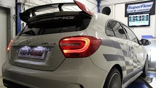 Mercedes A45 AMG RENNtech tuned STAGE 1 development dyno Prüfstand rolling road [upl. by Hsirk]