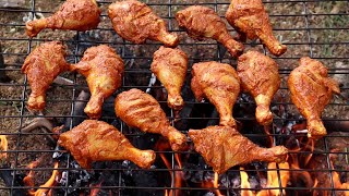 Chicken Legs BBQ  Spicy Chicken Legs Grill BBQ Recipe  Abbai babai Cooking [upl. by Onairpic]