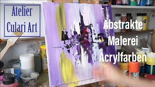 Abstraktes Wandbild in Acrylfarbe Schritt für Schritt malen  TUTORIAL [upl. by Hummel]