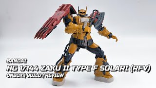 REVIEW BANDAI  HG 1144 ZAKU II TYPE F SOLARI RFV  NETFLIX SERIES [upl. by Erdnaed108]