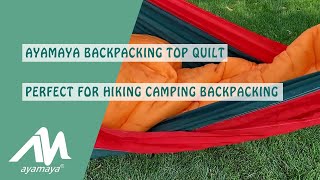 Ayamaya Topquilt Hammock Top Quilt 3550F Degree Sleeping UnBag for HikingBackpackingCamping [upl. by Deckert]