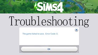 Sims 4 Error Code 0  My problem was a broken trash can [upl. by Kattie695]