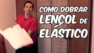 COMO DOBRAR LENÇOL COM ELÁSTICO dica doméstica [upl. by Nylirak]