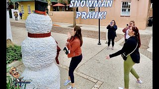 SCARY SNOWMAN PRANK  Funny Prank Reactions [upl. by Ybbed]