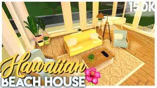 TROPICAL HAWAIIAN BEACH HOUSE  Bloxburg Build  SunsetSafari [upl. by Ellennoj]