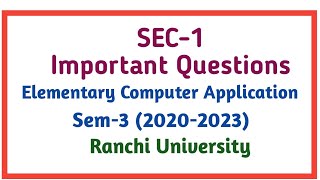 elementary computer  SEC 1 important questions and answers [upl. by Farley]