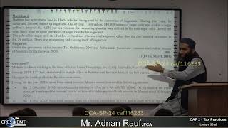 CAF2 Tax Practices Lecture 32A [upl. by Savdeep]