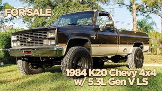 FOR SALE  1984 K20 Chevy “Camper Special” 4x4  29800 [upl. by Spear]