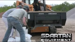 Skid Steer Auger Bucket For Sandbagging From Spartan Equipment [upl. by Ogram415]