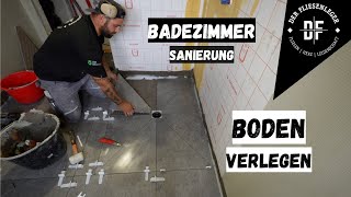 Badezimmer Sanierung  BODEN VERLEGEN [upl. by Nnylrebma]