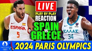 🔴LIVE Spain vs Greece Play by Play Basketball Game Reaction 2024 Paris Olympics [upl. by Loise]