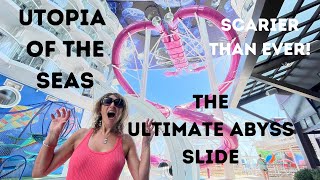 UTOPIA OF THE SEAS THE ULTIMATE ABYSS POV footage of the LONGEST DRY SLIDE AT SEA ROYAL CARIBBEAN [upl. by Pinsky788]