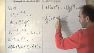 thermodynamique  statique des fluides  atmosphère adiabatique dTT  fdPP [upl. by Eiddet]