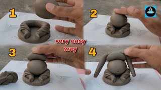 💐मात्र 5 मिनट में गणपति की मूर्ति बनाना सीखेंEasy Ganesh Making process in clay [upl. by Nnylcaj761]