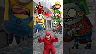 Iron Man And Minion  Luigi And Zombie  Cartoon animation [upl. by Tyree429]