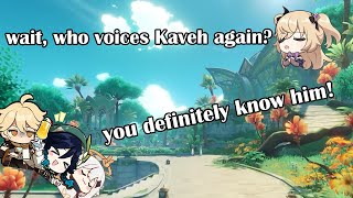 ENG SUB Uchida MaayaFischl pretends to not know her brother voices Kaveh  genshin impact [upl. by Tirza902]