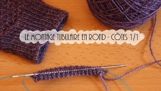 Tricot Le montage tubulaire en rond pour des côtes 1x1 [upl. by Troth499]