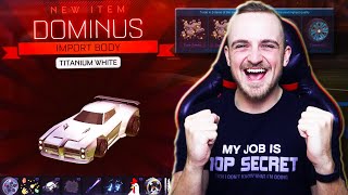 TITANIUM WHITE DOMINUS GIVEAWAY Trading Up My Rocket League INVENTORY [upl. by Esydnac]