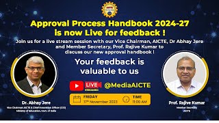 LIVE DISCUSSION ON AICTES APPROVAL PROCESS HANDBOOK 202427 [upl. by Koenig]