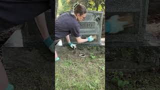 Cleaning this headstone for a follower was extra special headstonecleaning cemetery [upl. by Cordula988]