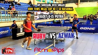 RUBY Stoni vs AZWAN Briliant 🏓🏓 Kadet U15 Putra  UKM Tenis Meja Cup Ke7 Nasional [upl. by Basham]