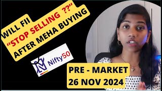 Will Fii Stop Selling Pre Market Report Nifty amp Bank Nifty 26 Nov 2024 Range AnalysisPrediction [upl. by Rendrag779]