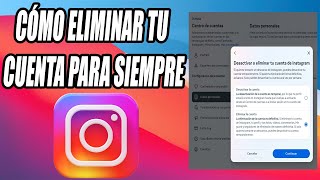 Cómo ELIMINAR cuenta de Instagram PARA SIEMPRE desde PC 2024 [upl. by Edeline]