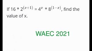 Indices WAEC 2021 [upl. by Lleira587]