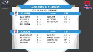 Victorian Premier Cricket  Kookaburra Mens Firsts  Round 14  Dandenong v Melbourne [upl. by Quillon]