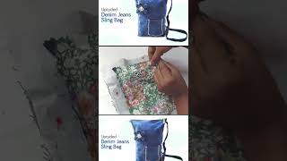 DIY Jeans Bag  Recycle Old Denim Idea  DIY Sling Bag [upl. by Tella]