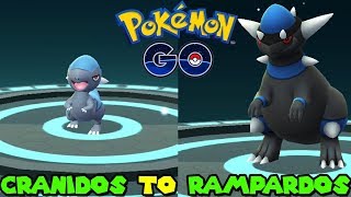 Evolving CRANIDOS TO RAMPARDOS IN POKEMON GO  NEW POKEMON [upl. by Tobi]