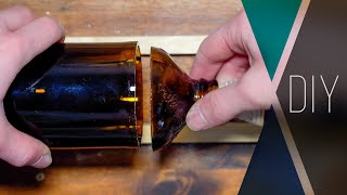 Test V – Glasflasche schneiden mit Drehbank und Gasbrenner  perfekter Schnitt  DIY [upl. by Panchito]