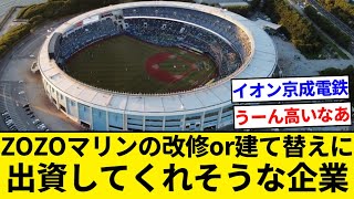 ZOZOマリンの改修or建て替えに出資してくれそうな企業ってどこがある？【5chまとめ】【なんJまとめ】 [upl. by Osrick994]